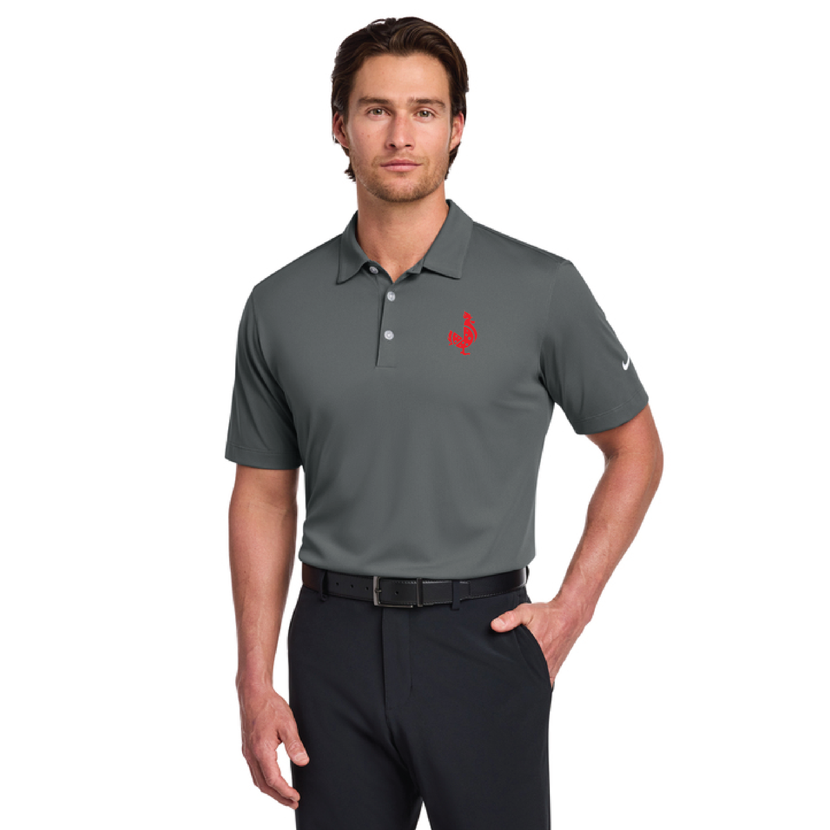 Saroki's Chicken- Embroidered Nike Dri-FIT Vertical Mesh Polo with Sleeve