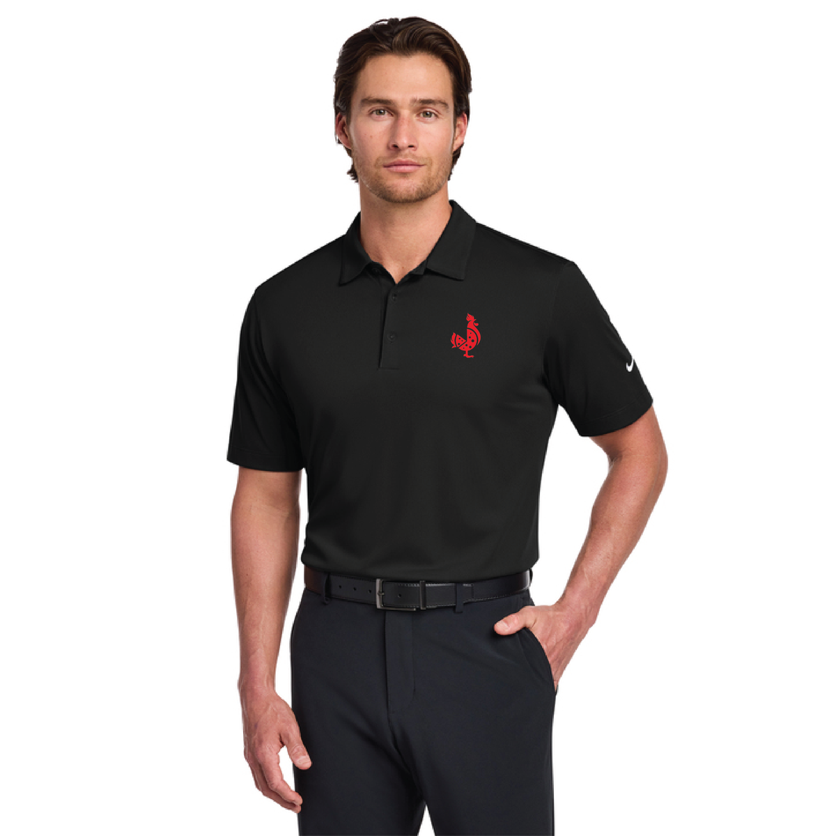 Saroki's Chicken- Embroidered Nike Dri-FIT Vertical Mesh Polo with Sleeve
