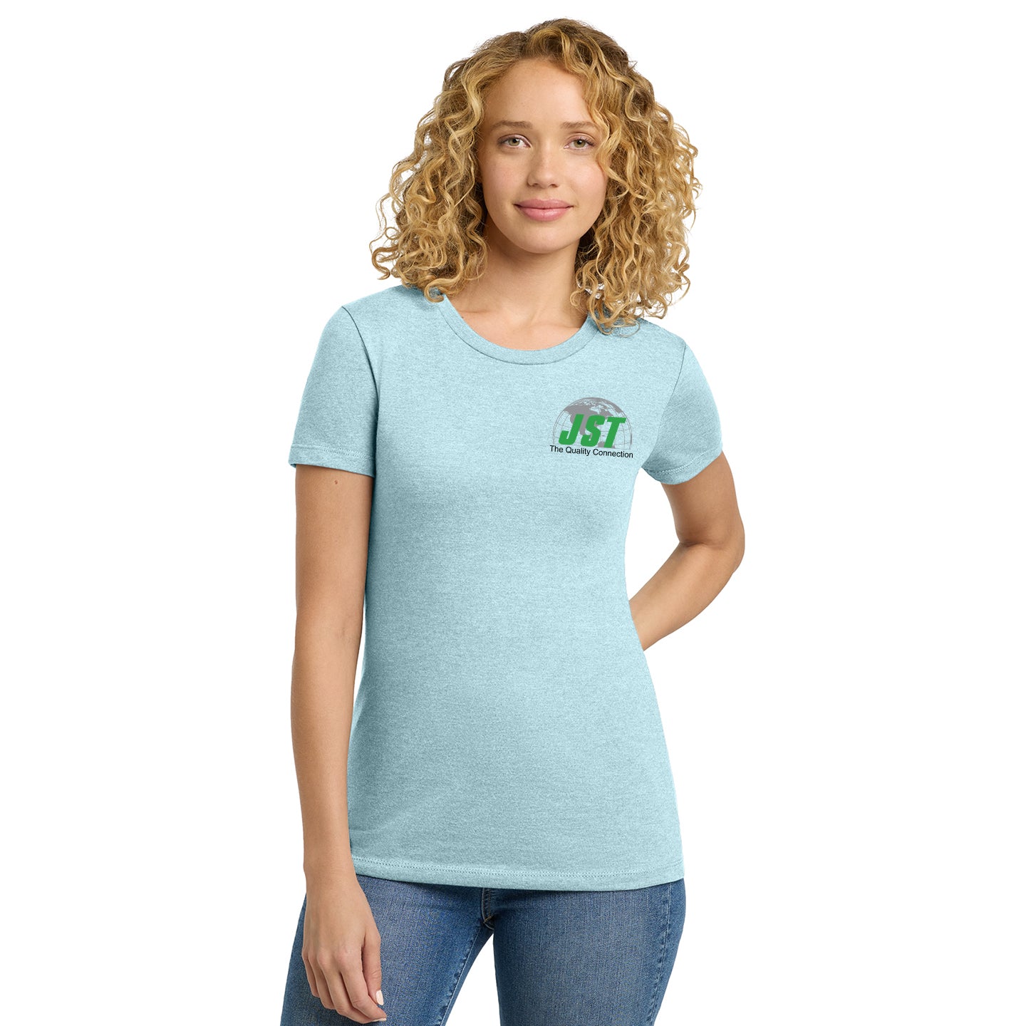 JST - Next Level Women's 60/40 Blend Printed T-Shirt with Crest Logo