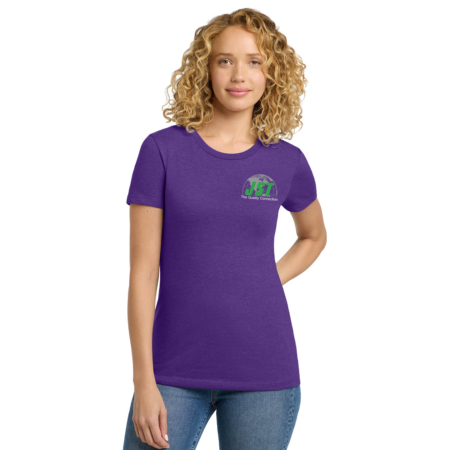 JST - Next Level Women's 60/40 Blend Printed T-Shirt with Crest Logo
