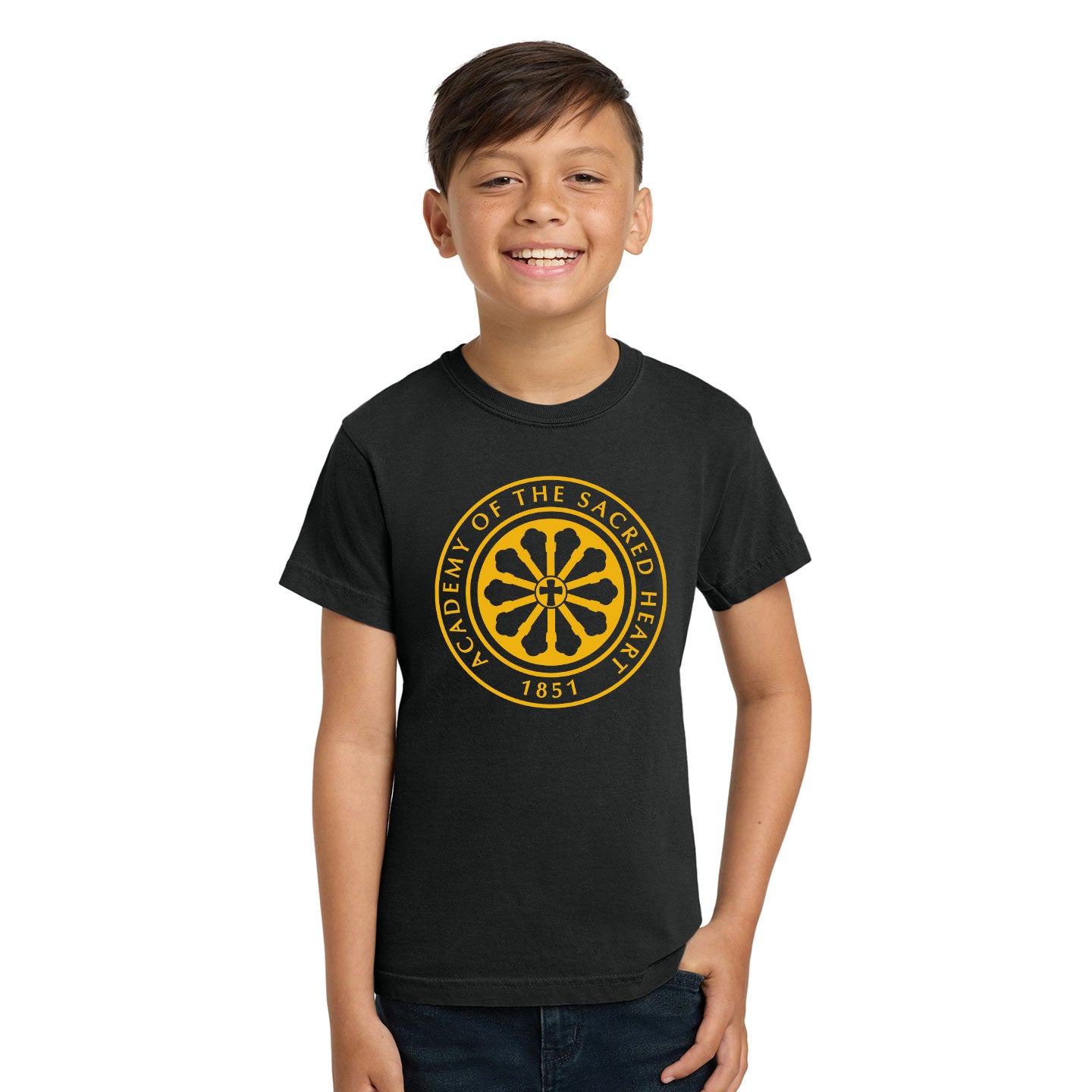 ASH - Printed Rose Window Youth Comfort Colors Heavyweight Cotton Tee