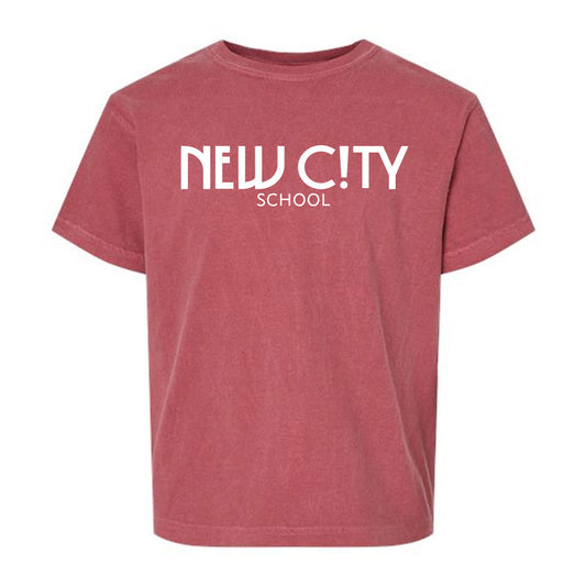 New City School - New City Wordmark Print  -Comfort Colors Youth Heavyweight Tee