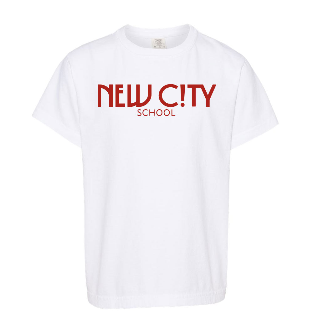 New City School - New City Wordmark Print  -Comfort Colors Youth Heavyweight Tee