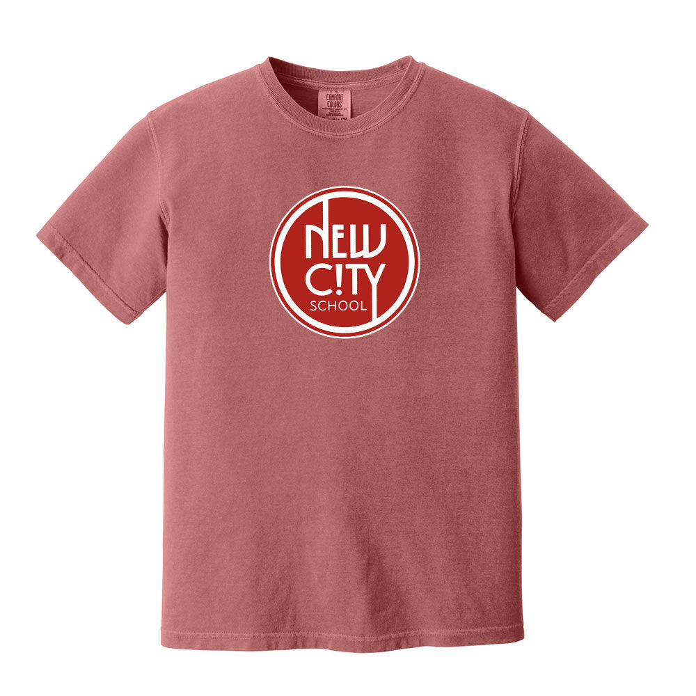 New City School - Red Circle Print  -Comfort Colors Youth Heavyweight Tee