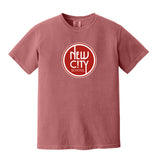 New City School - Red Circle Print  -Comfort Colors Youth Heavyweight Tee