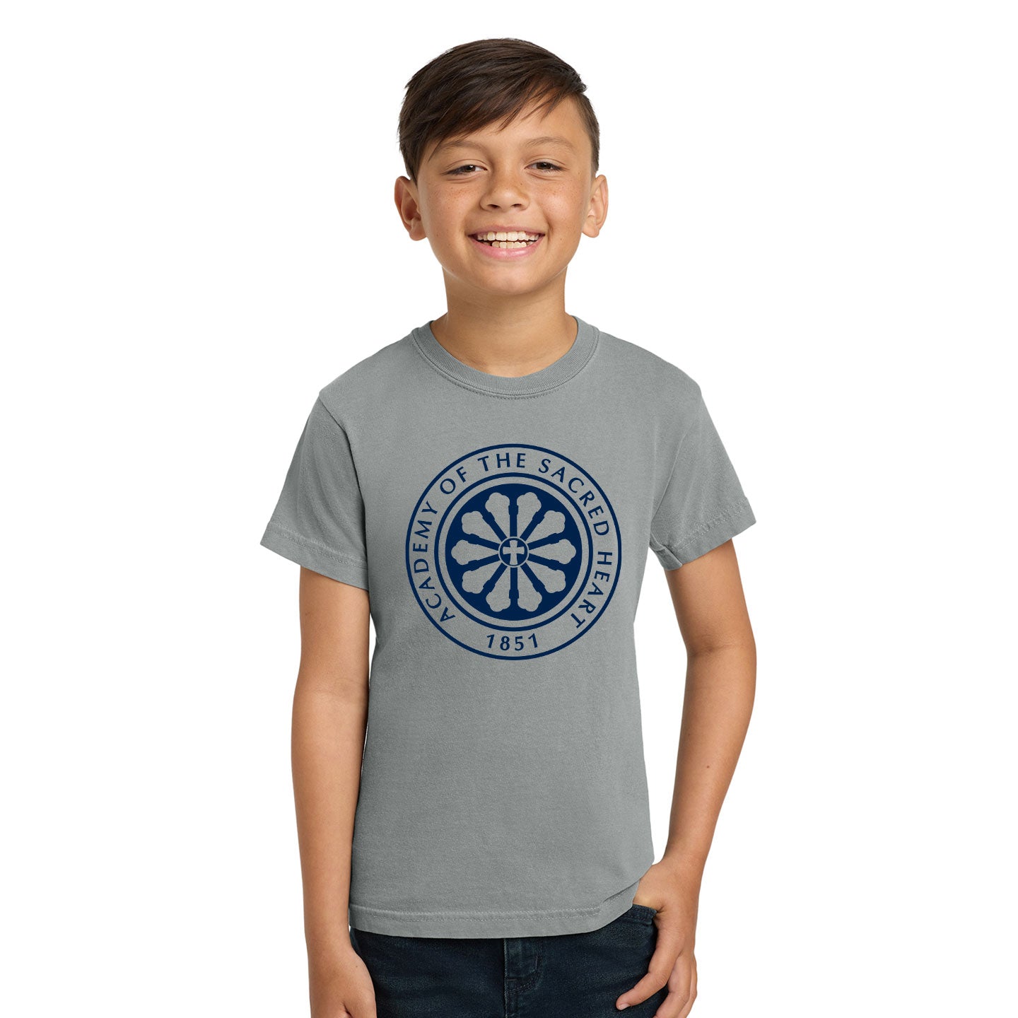 ASH - Printed Rose Window Youth Comfort Colors Heavyweight Cotton Tee