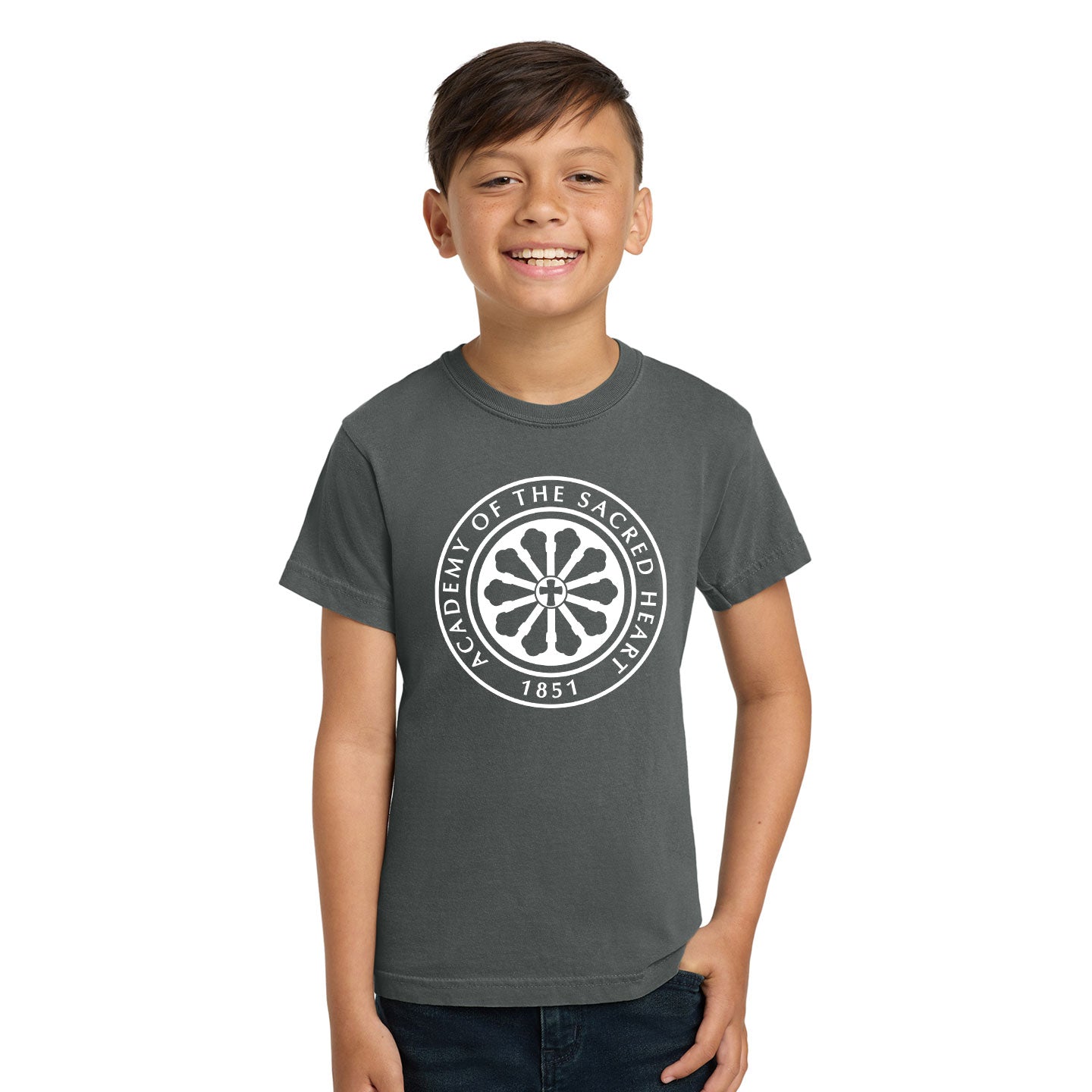 ASH - Printed Rose Window Youth Comfort Colors Heavyweight Cotton Tee