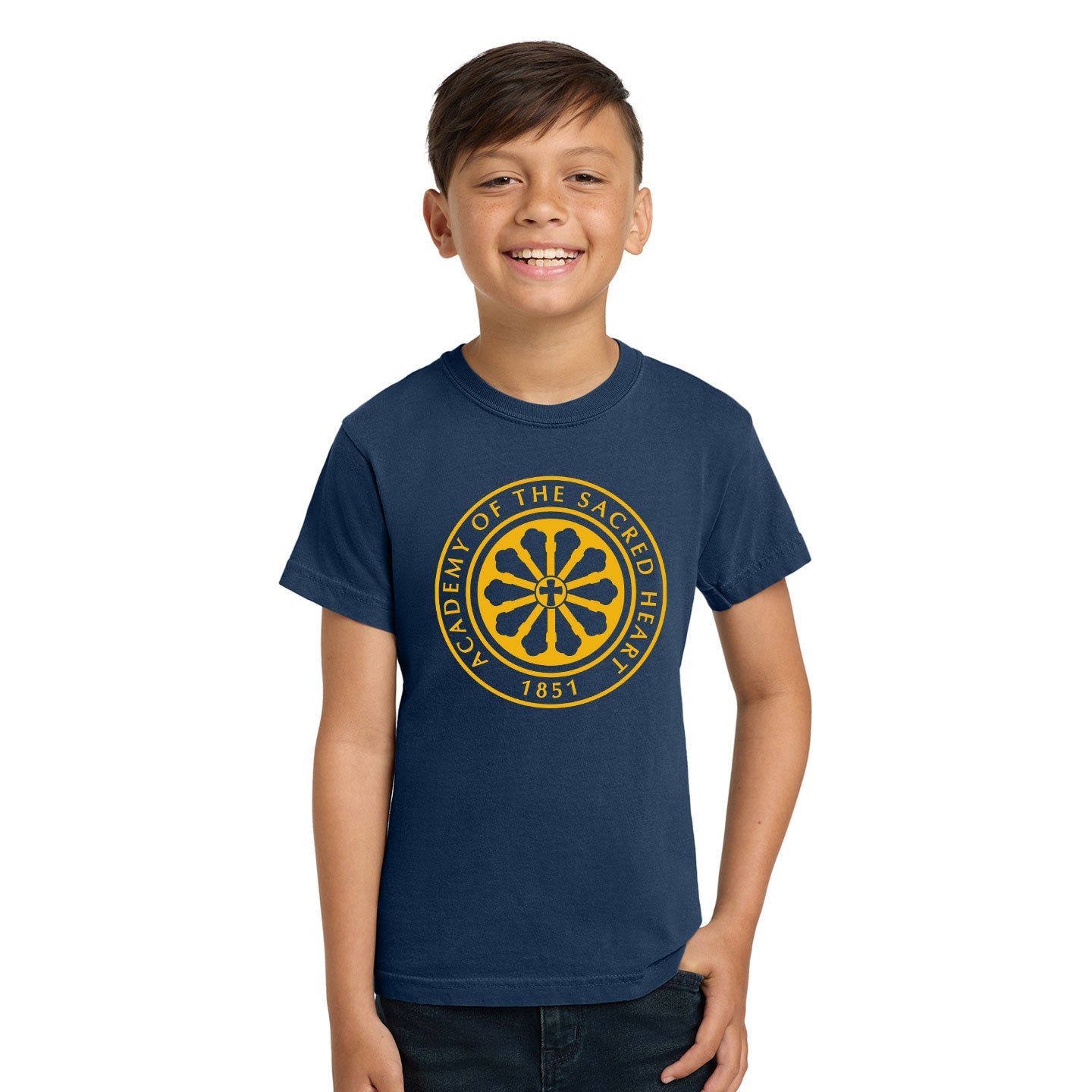 ASH - Printed Rose Window Youth Comfort Colors Heavyweight Cotton Tee
