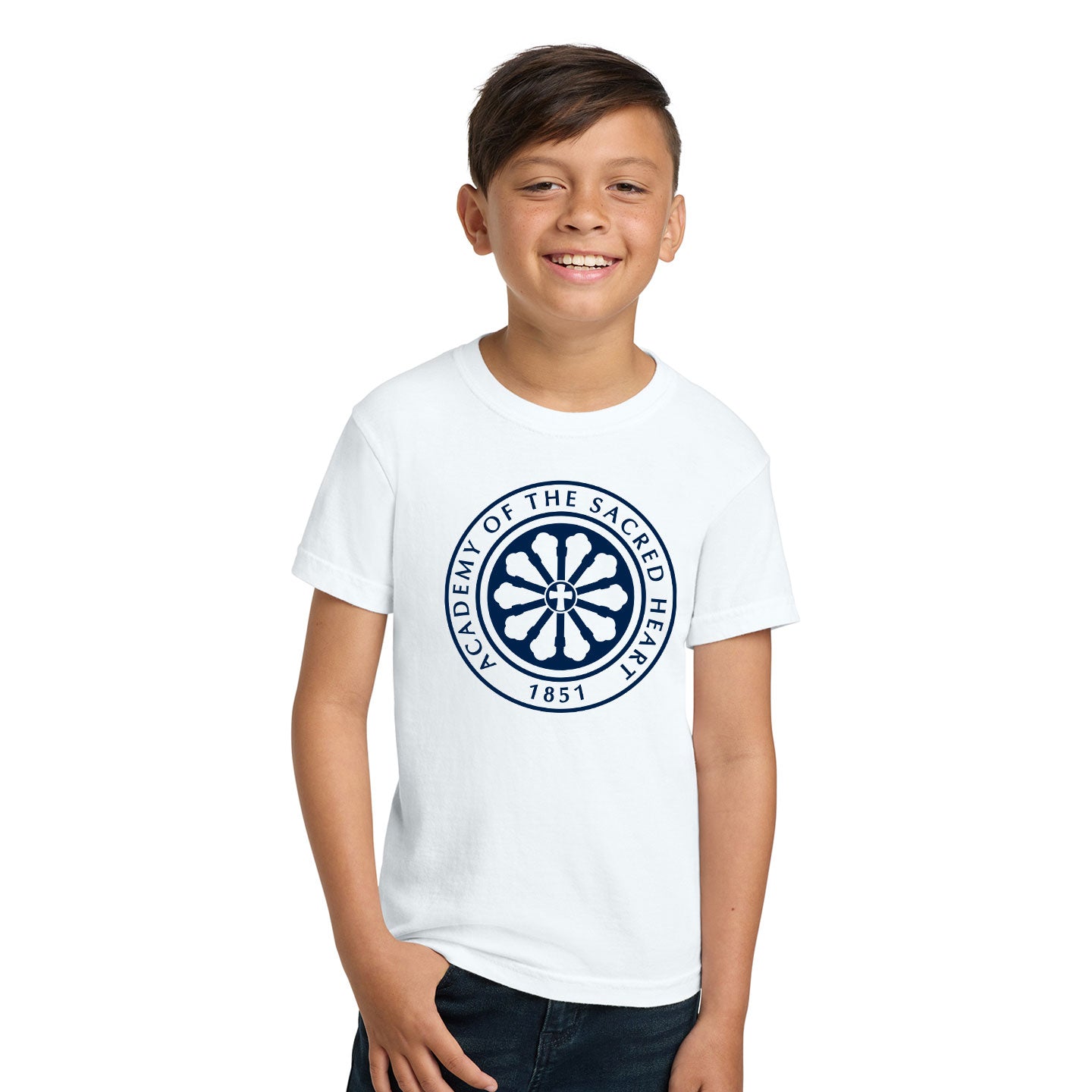 ASH - Printed Rose Window Youth Comfort Colors Heavyweight Cotton Tee