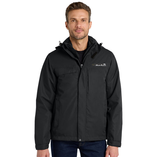 Aaustin  - Embroidered Port Authority Herringbone 3-in-1 Parka