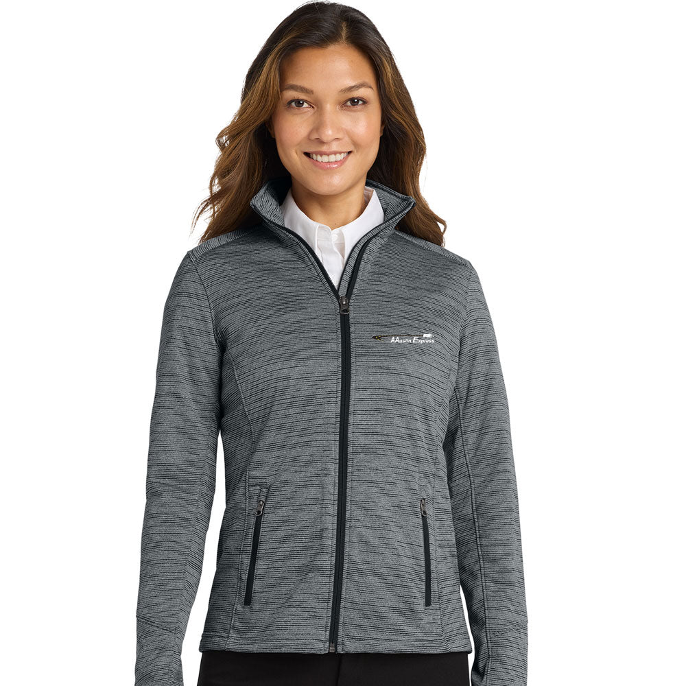 AAusten  - Embroidered Port Authority Ladies Digi Stripe Fleece Jacket