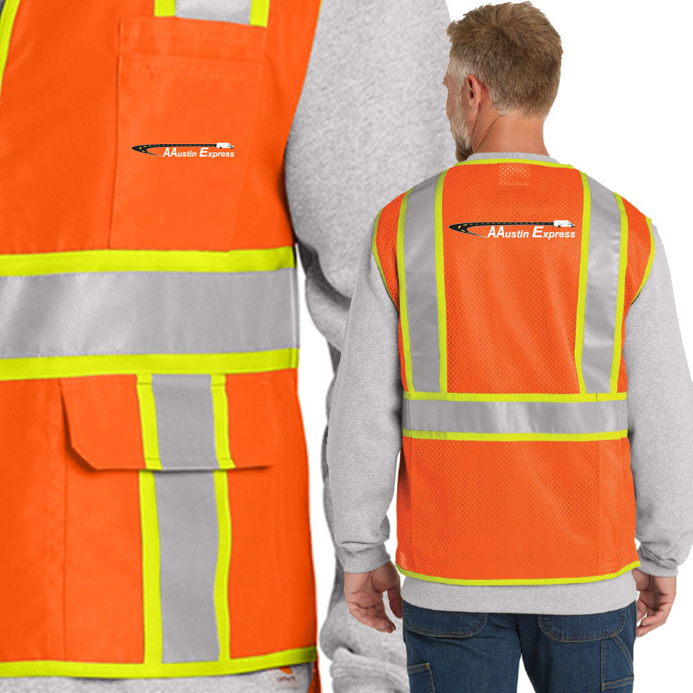 Aaustin  Printed CornerStone ANSI 107 Class 2 Surveyor Zippered Two-Tone Vest