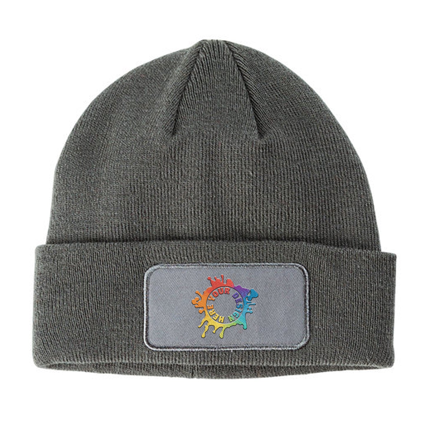 Big Accessories Patch Beanie with Custom Embroidery