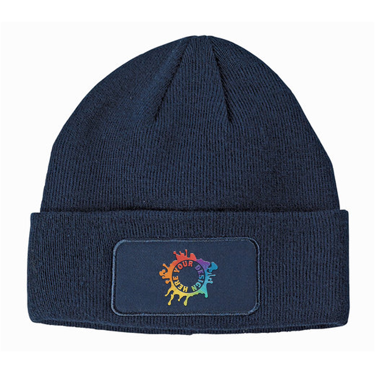 Big Accessories Patch Beanie with Custom Embroidery