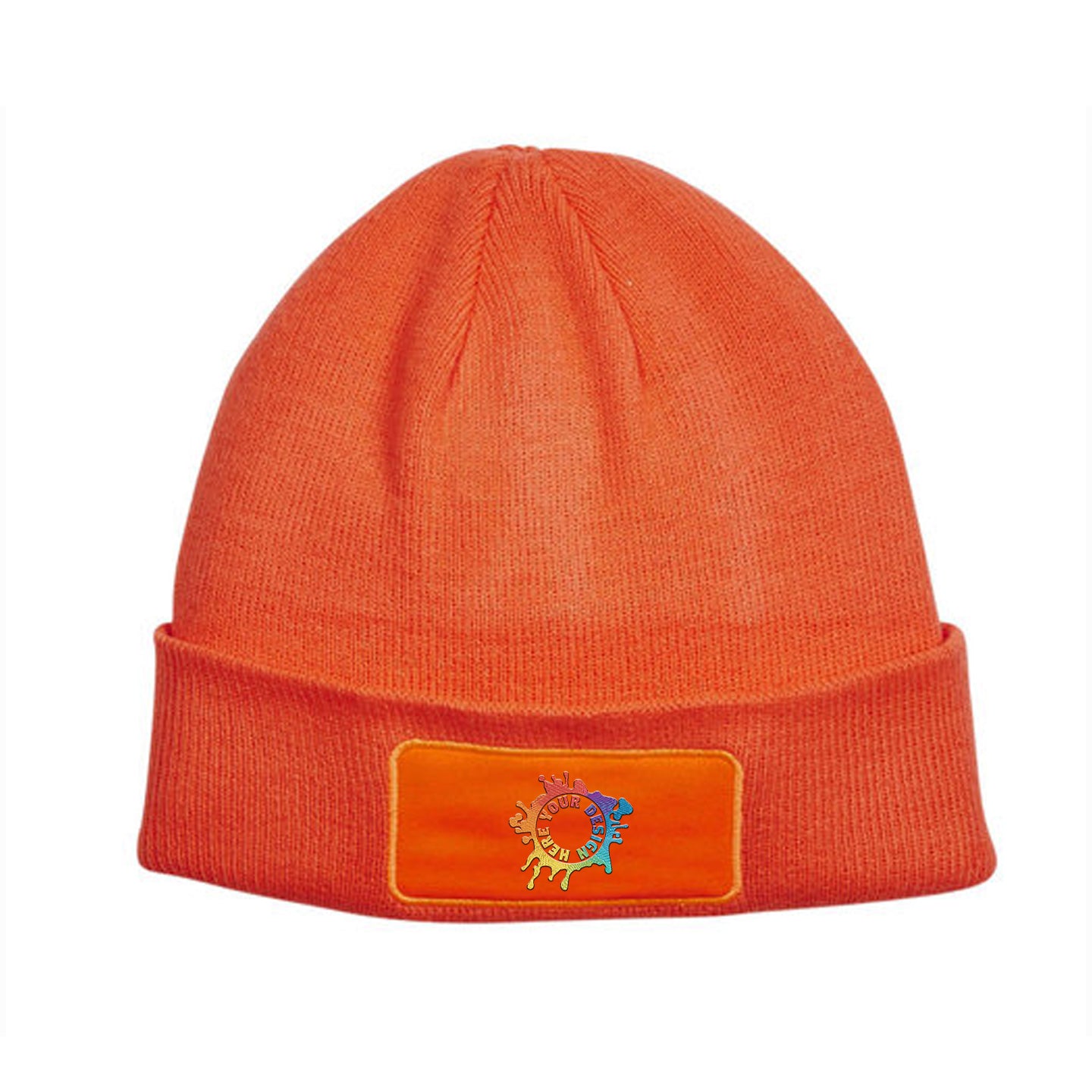 Big Accessories Patch Beanie with Custom Embroidery