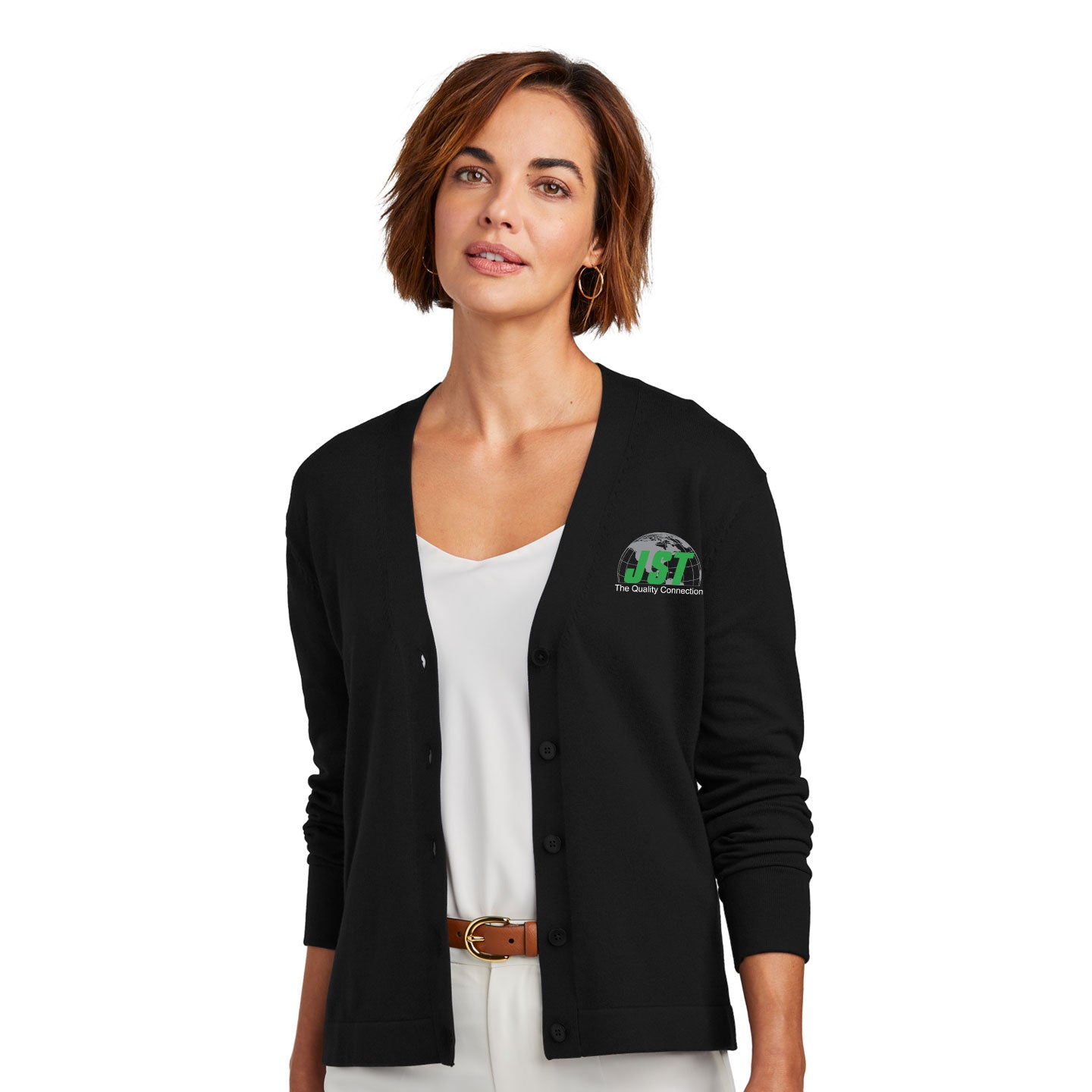 JST - Brooks Brothers Women's Cotton Embroidered Cardigan