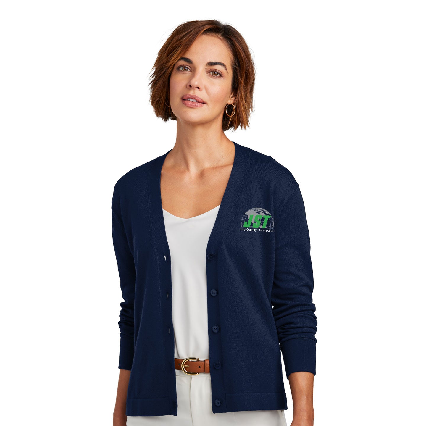 JST - Brooks Brothers Women's Cotton Embroidered Cardigan