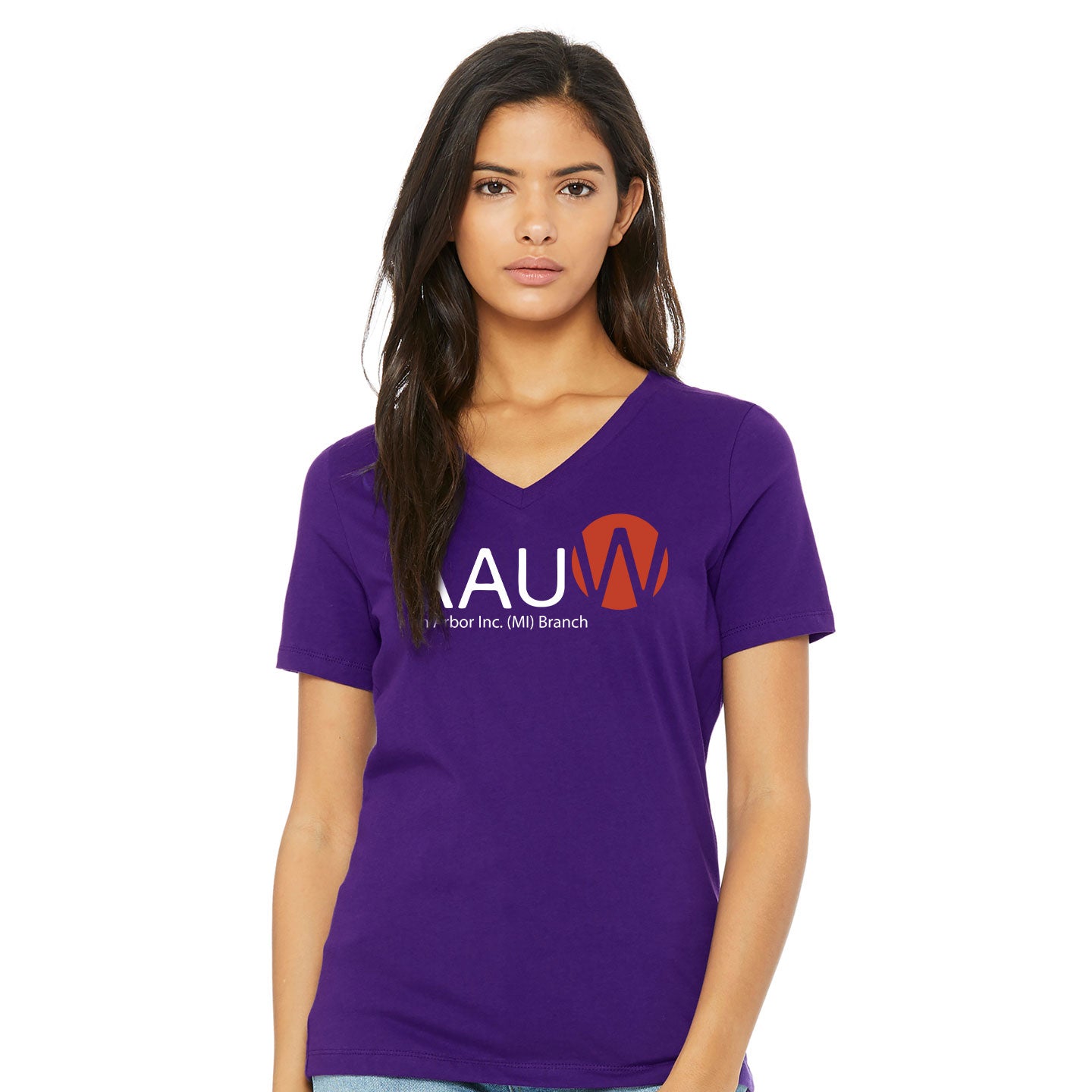 AAUW - Printed Bella+Canvas Women's Relaxed V-Neck T-Shirt