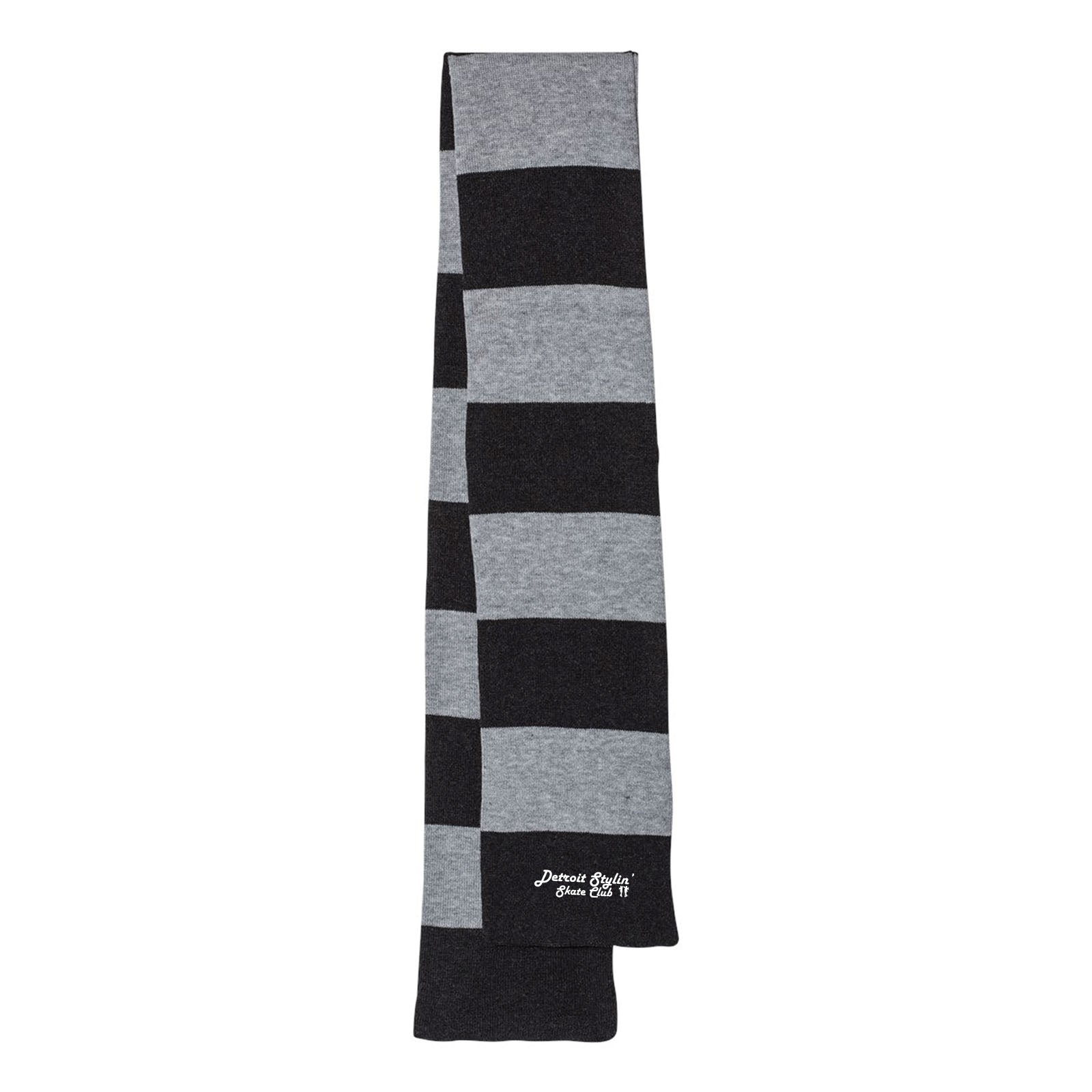 Detroit Stylin' Skate Club - Sportsman - Rugby-Striped Knit Scarf Embroidery