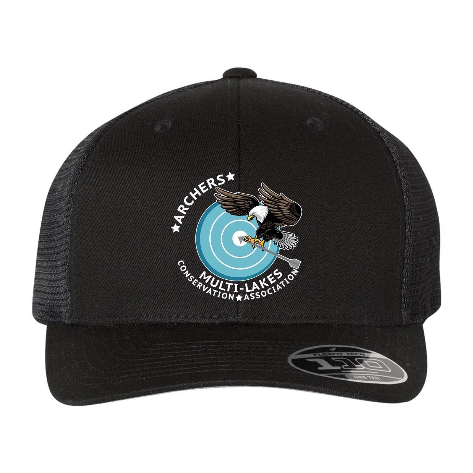 Multi-Lakes Flexfit 110M Trucker Mesh-Back Cap Embroidery