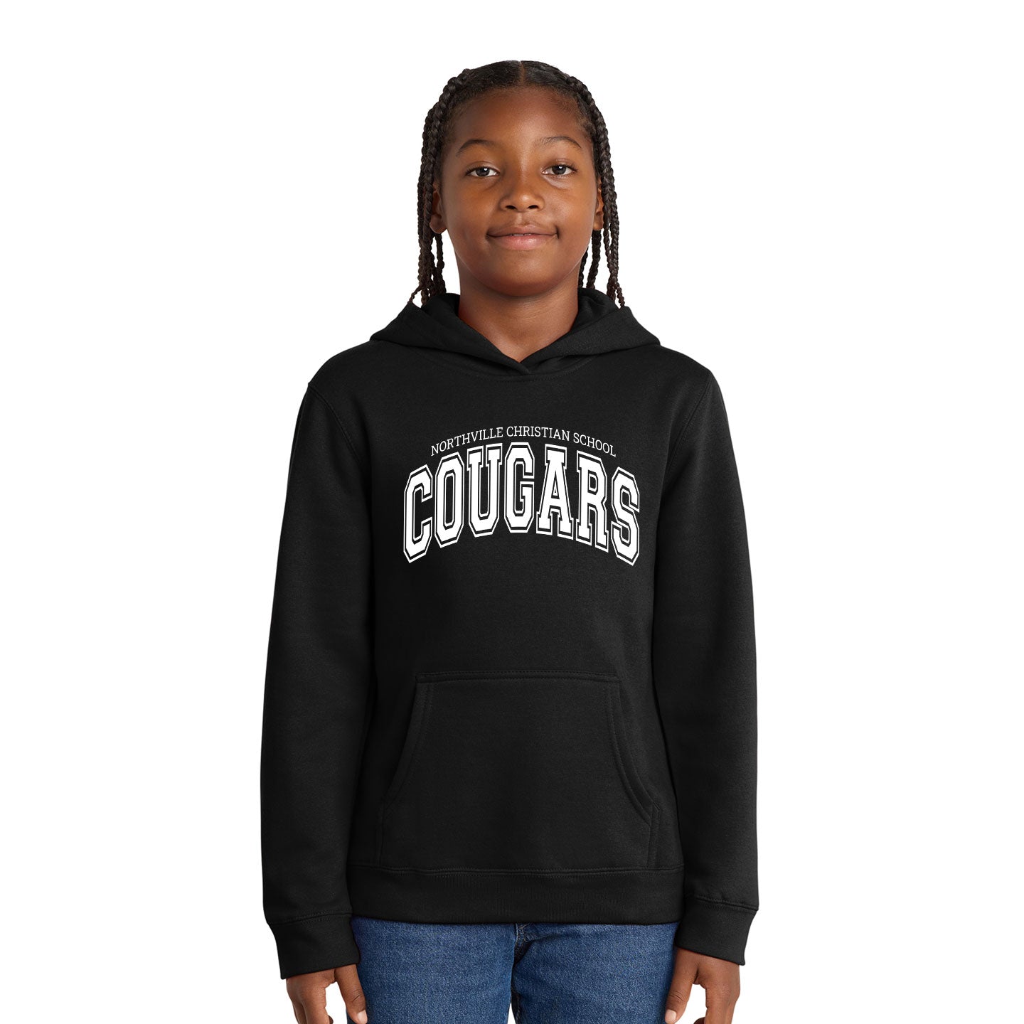 NVCS - Cougars Wordmark District Youth V.I.T. Fleece Hoodie