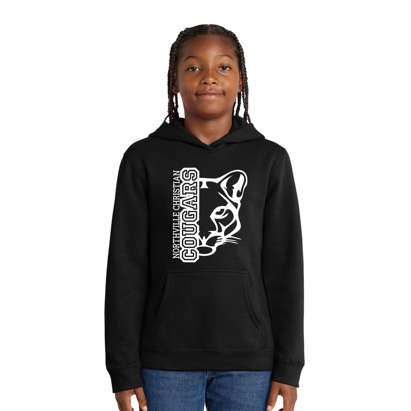 NVCS - Cougar Face District Youth V.I.T. Fleece Hoodie