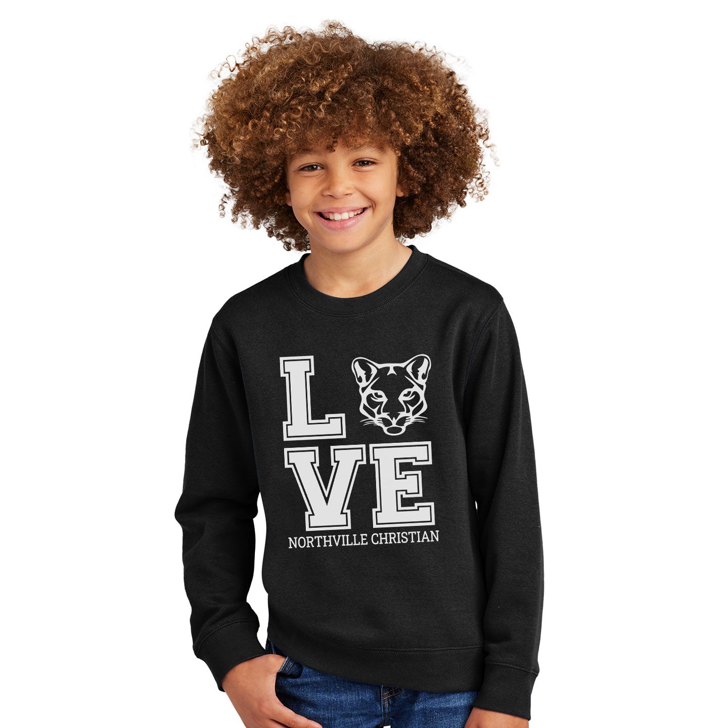 NVCS - Cougar Love District Youth V.I.T. Fleece Crew