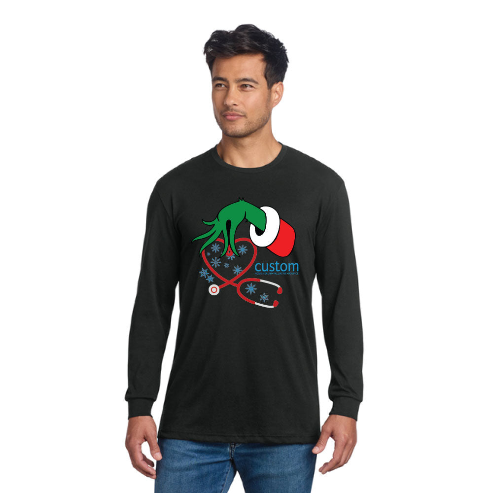 Custom Home Health  - Snow Flakes Unisex Next Level Long Sleeve T-Shirt