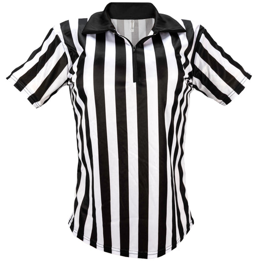 Women's Quarter-Zip Referee Costume T-Shirt For Officials and Uniforms