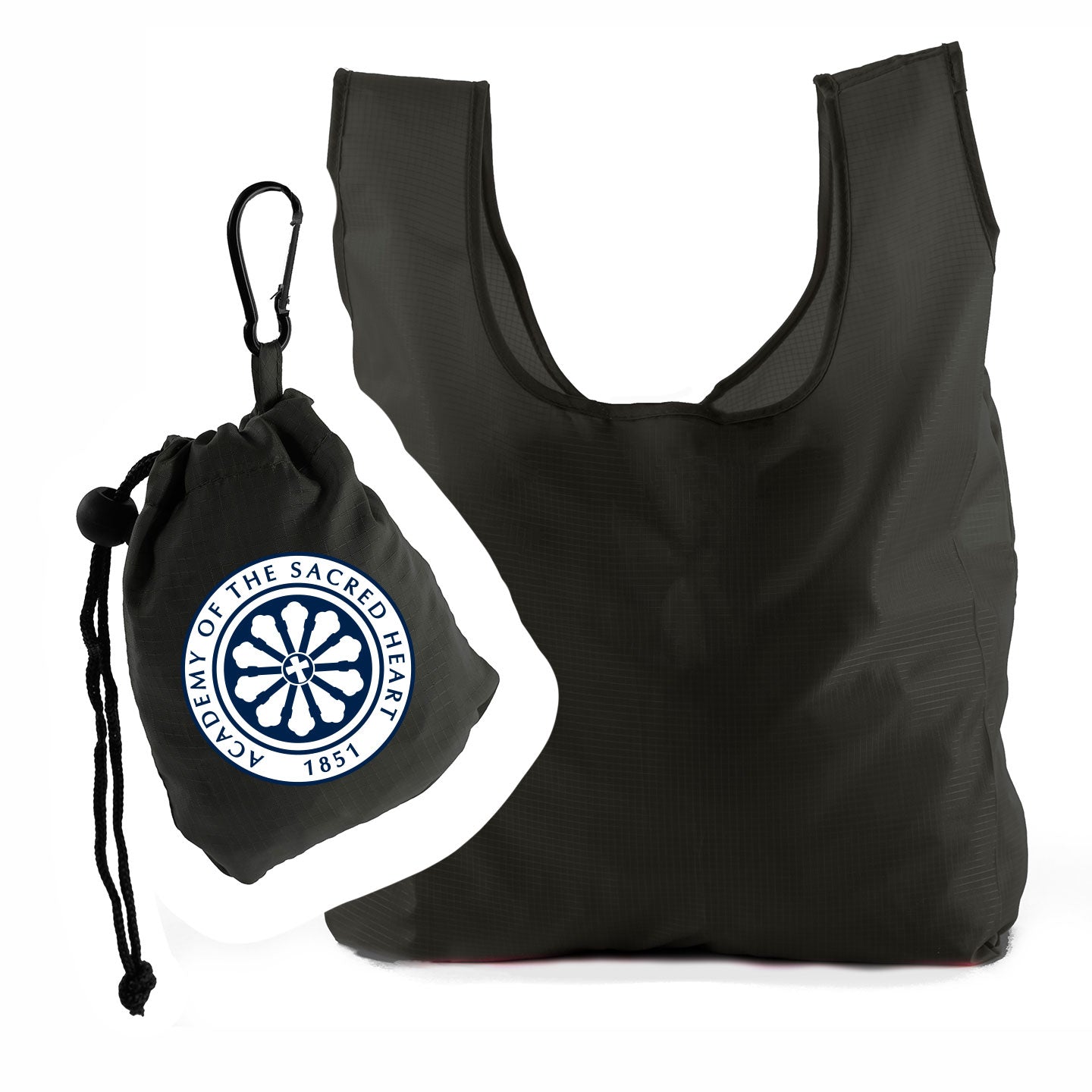 ASH - Printed Rose Window Portable Shopping Bag with Keychain Pouch