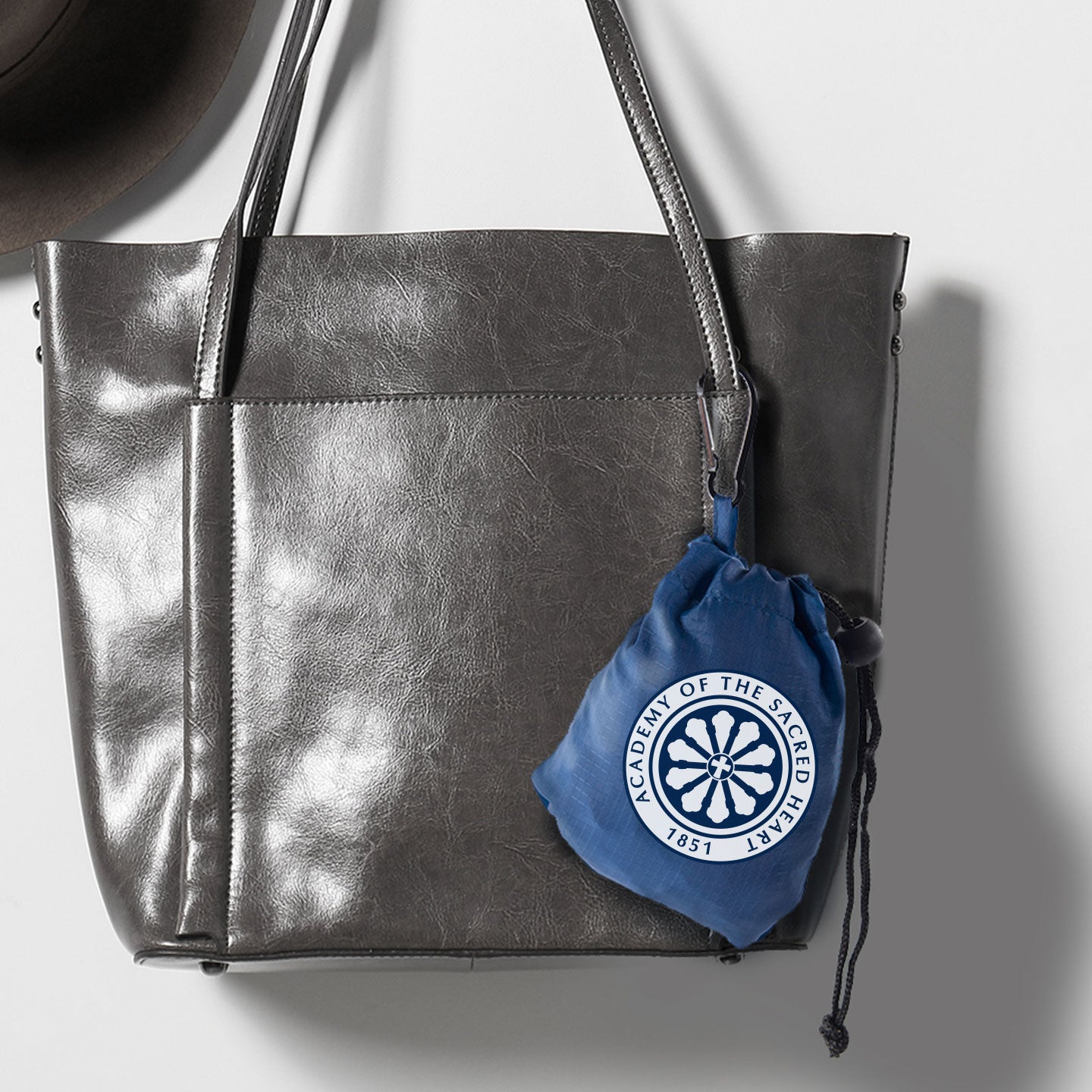 ASH - Printed Rose Window Portable Shopping Bag with Keychain Pouch