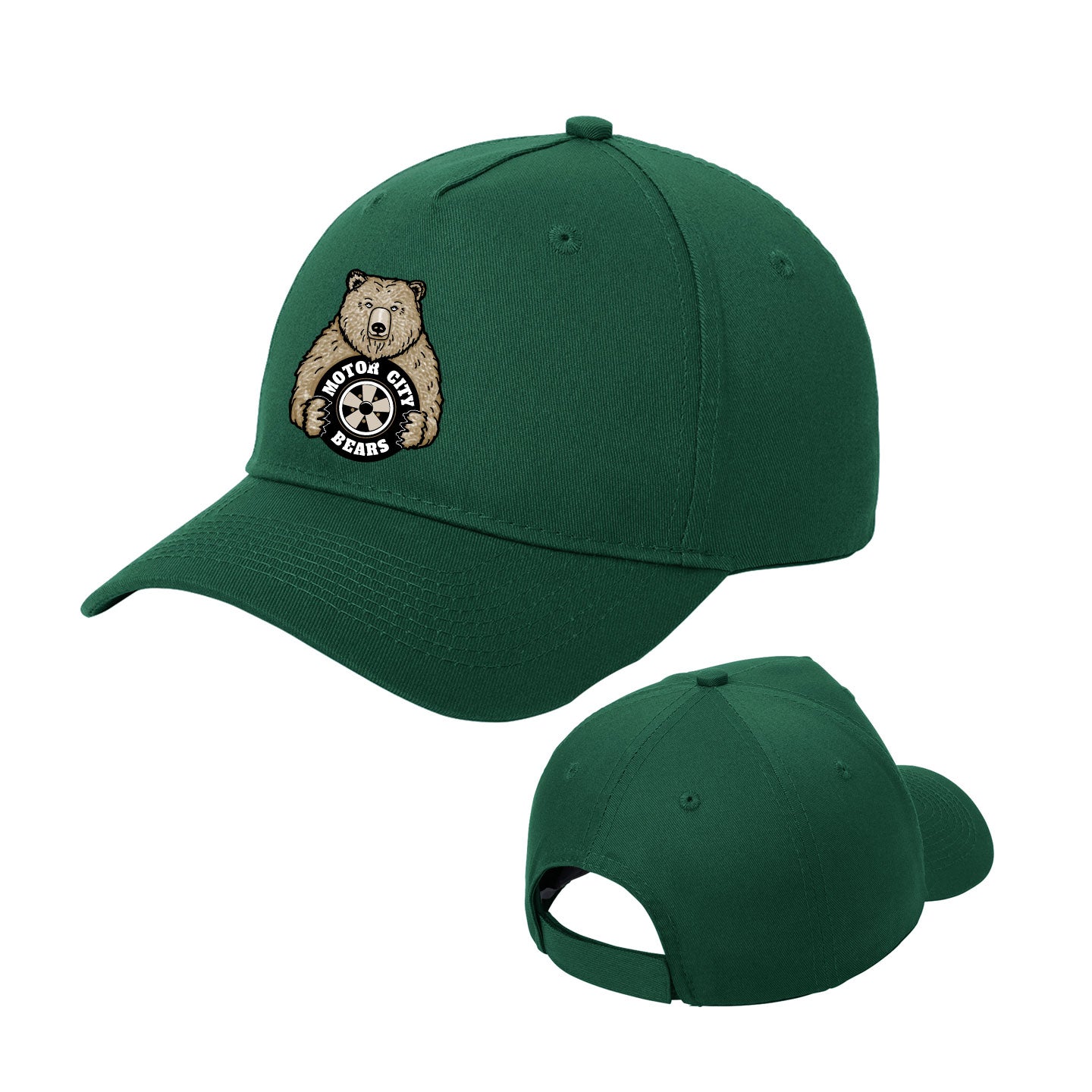 Motor City Bears - Printed Port & Co 5-Panel Twill Cap