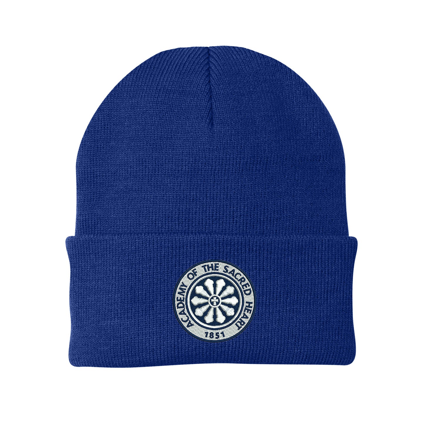 ASH -  Embroidered Rose Window Port & Company Cuff Knit Beanie