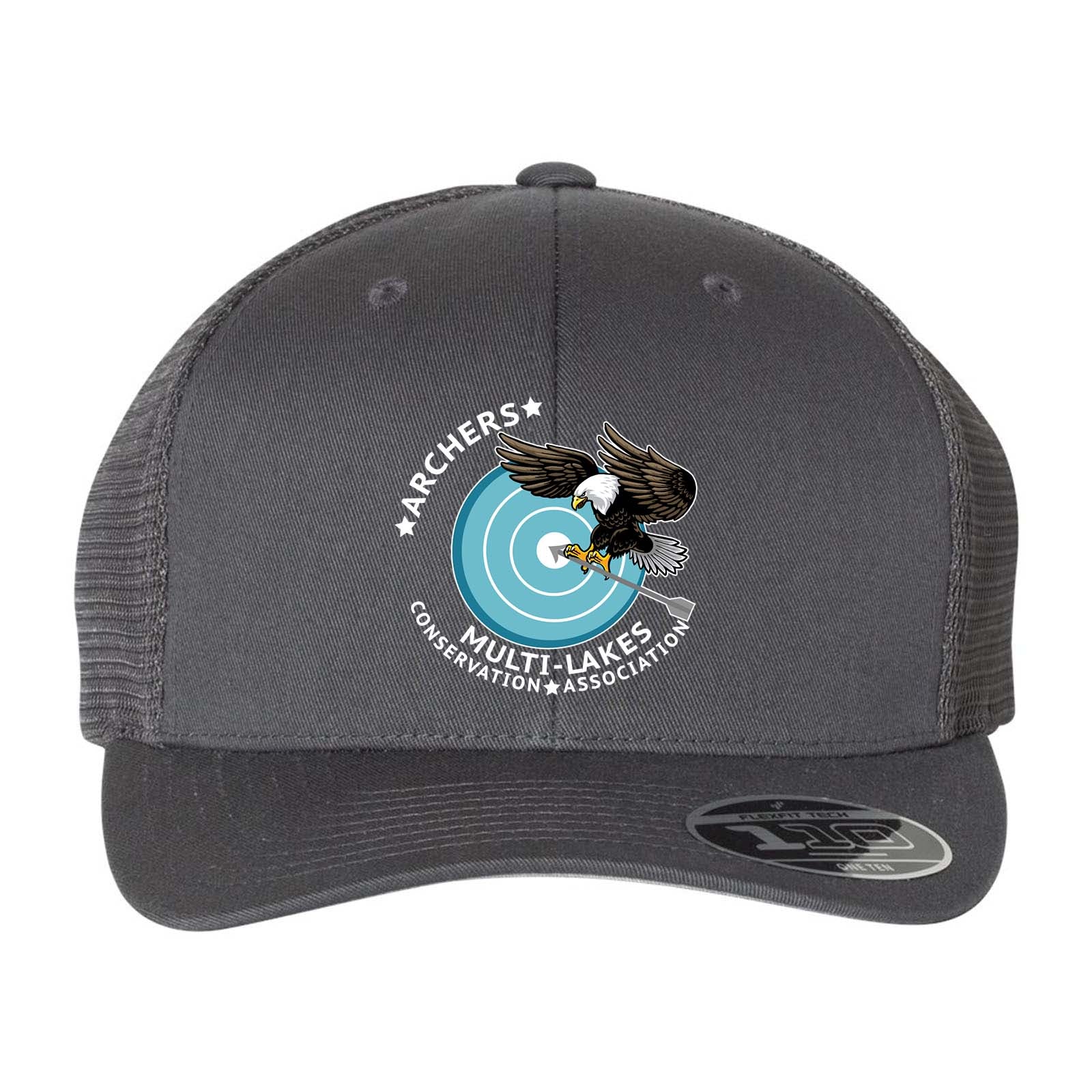 Multi-Lakes Flexfit 110M Trucker Mesh-Back Cap Embroidery