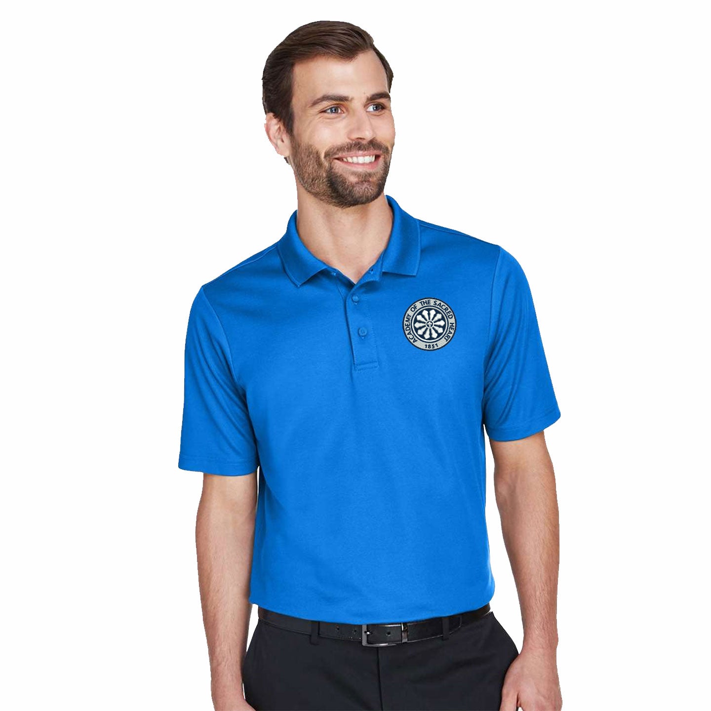 ASH -  Embroidered Rose Window Men's Devon & Jones CrownLux Blend Polo