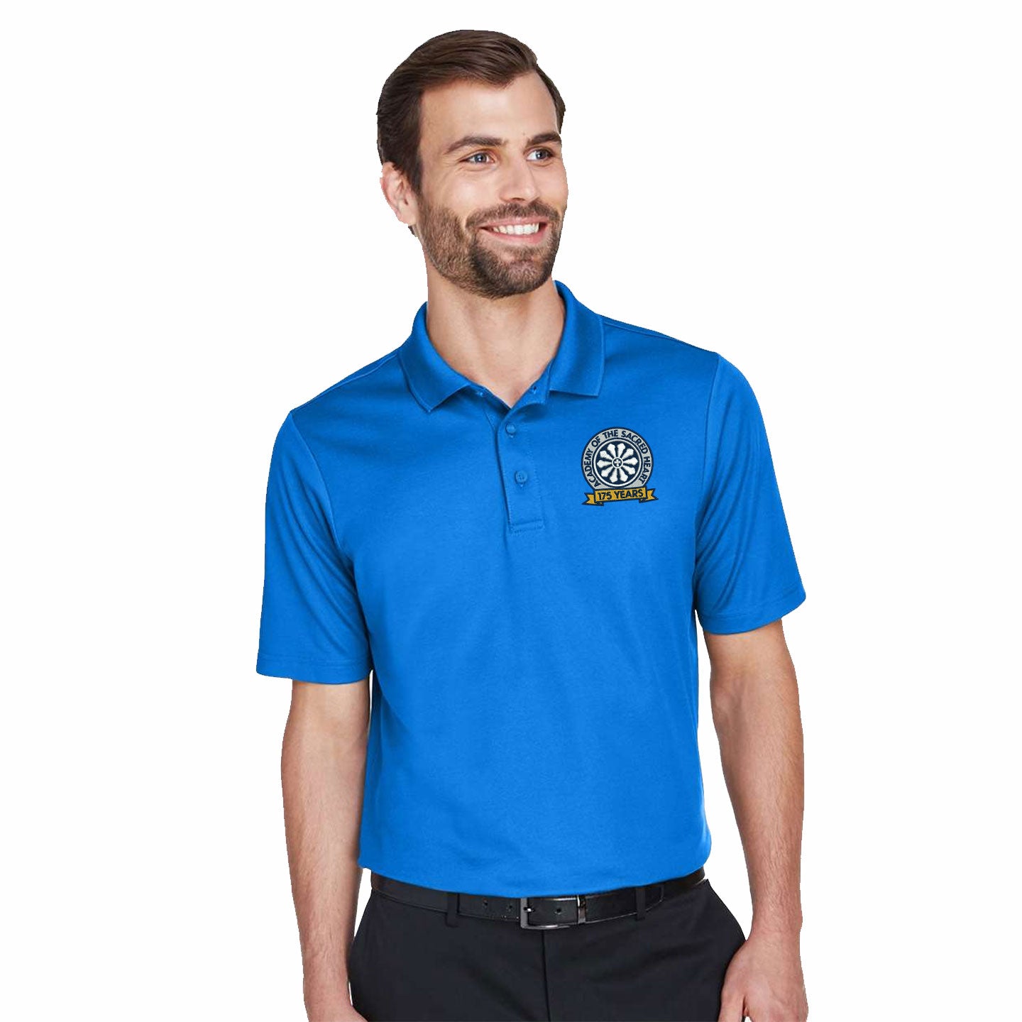 ASH -  Embroidered 175 Years Men's Devon & Jones CrownLux Blend Polo