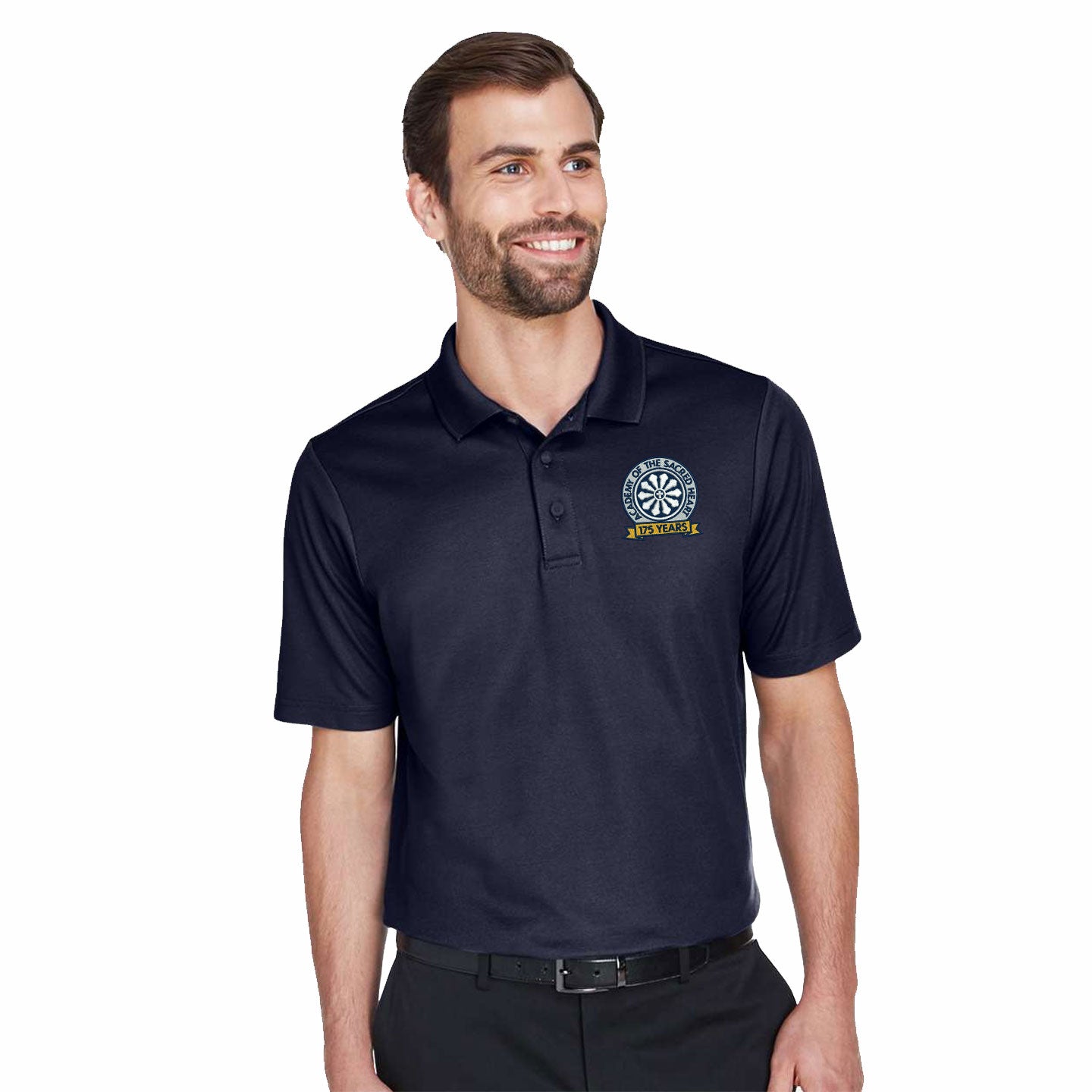 ASH -  Embroidered 175 Years Men's Devon & Jones CrownLux Blend Polo