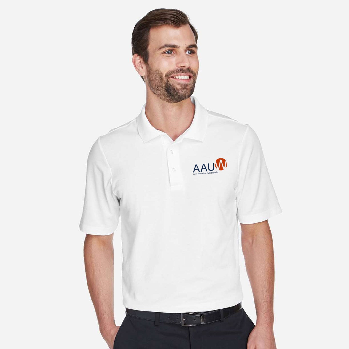 AAUW -  Embroidered Men's Devon & Jones CrownLux Blend Polo