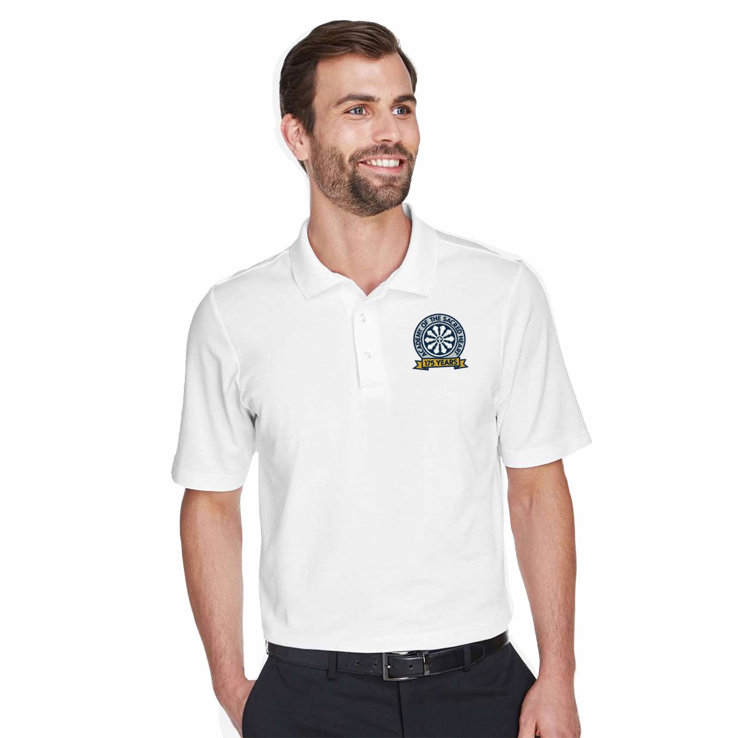 ASH -  Embroidered 175 Years Men's Devon & Jones CrownLux Blend Polo