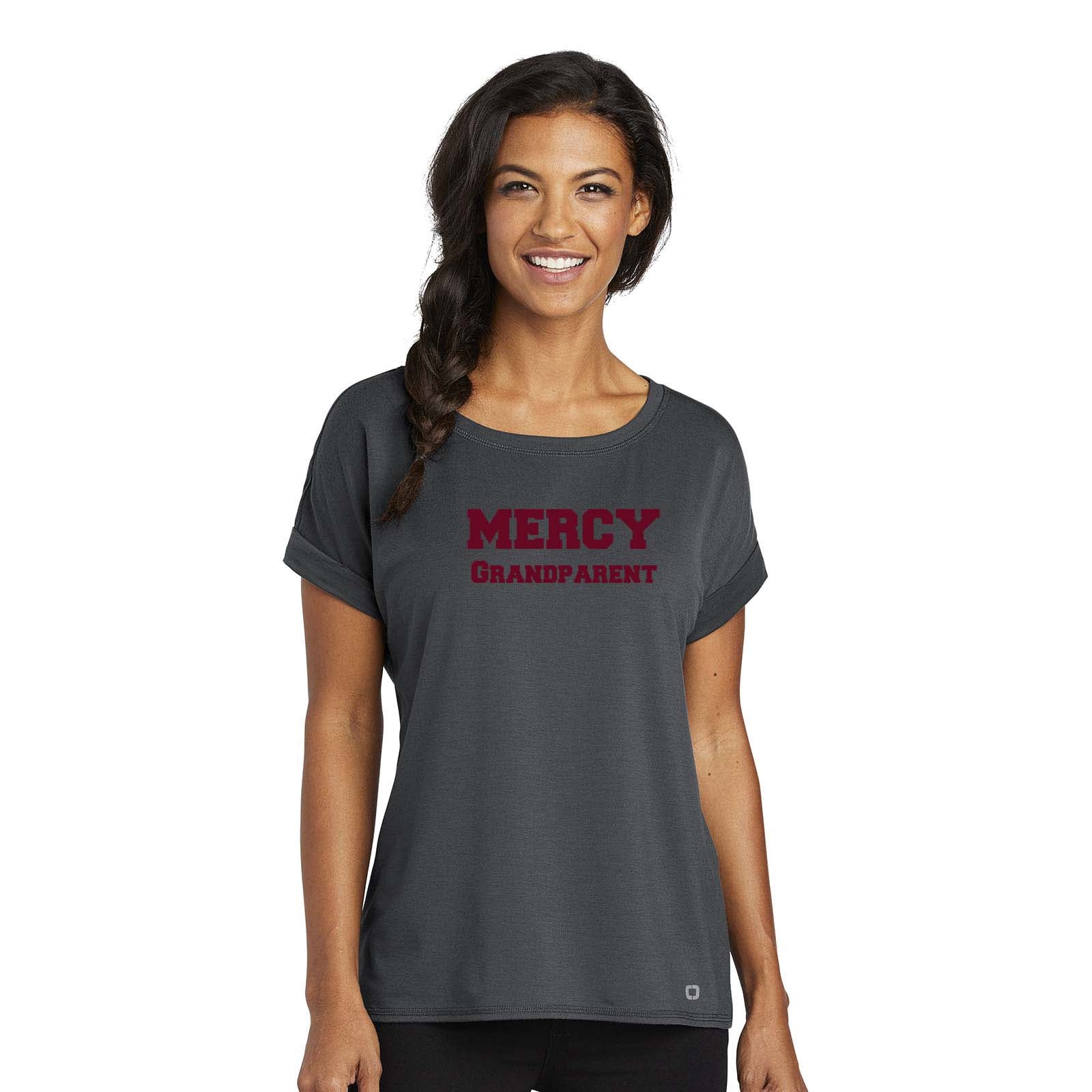 Mercy High School - School Spirit - OGIO Ladies Luuma Cuffed Short Sleeve Printed