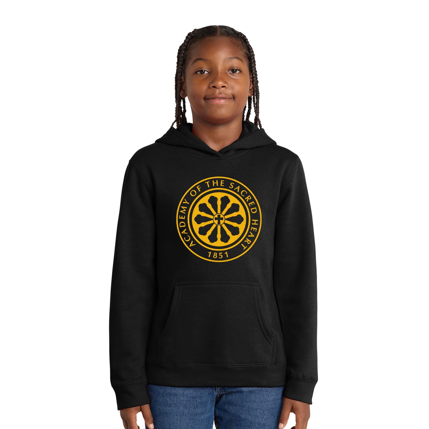 ASH - Printed Rose Window Youth  District VIT Fleece Pullover Hoodie