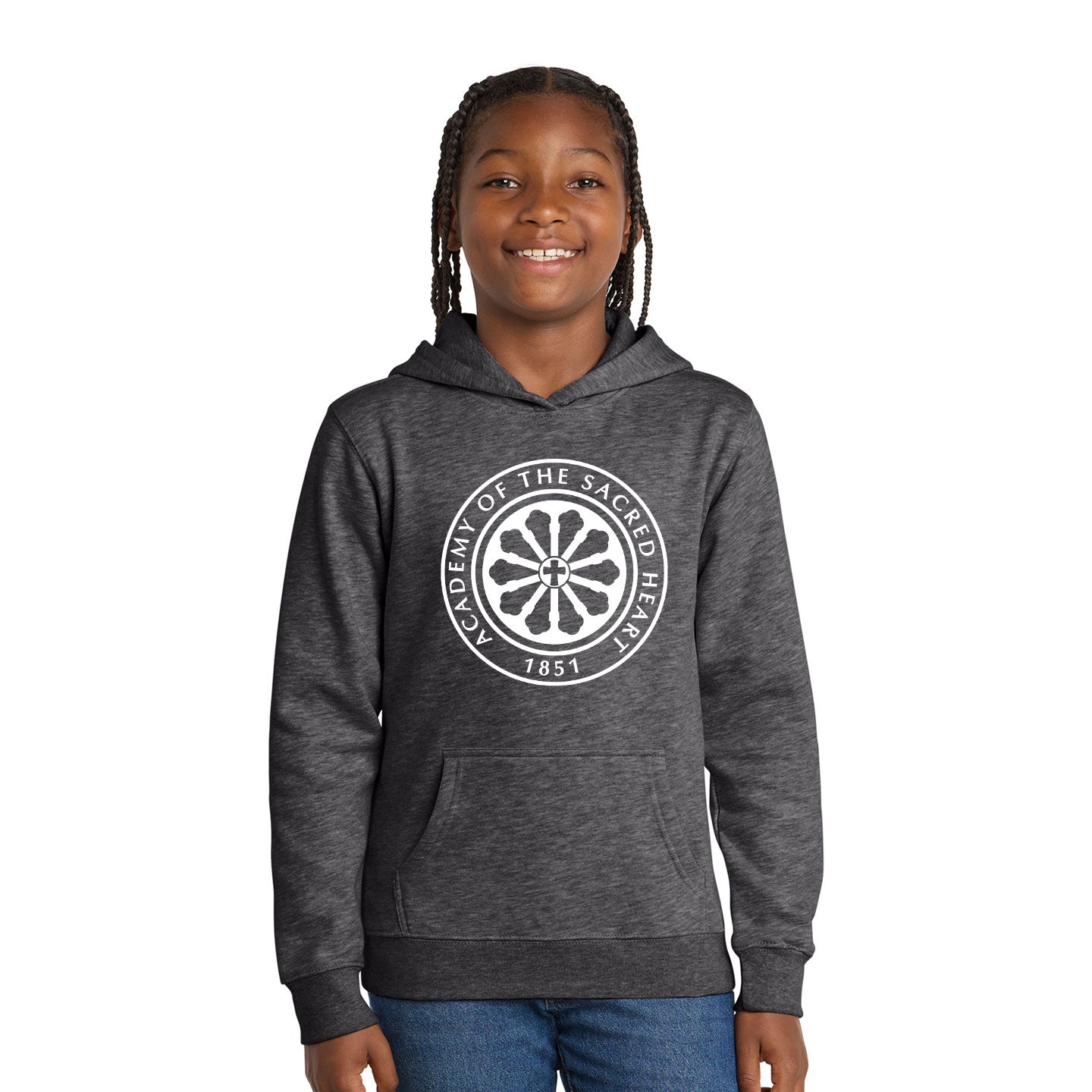 ASH - Printed Rose Window Youth  District VIT Fleece Pullover Hoodie