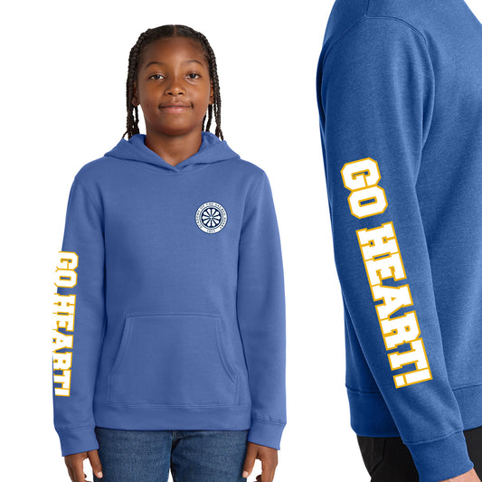 ASH - Go Heart! Printed Youth  District VIT Fleece Pullover Hoodie