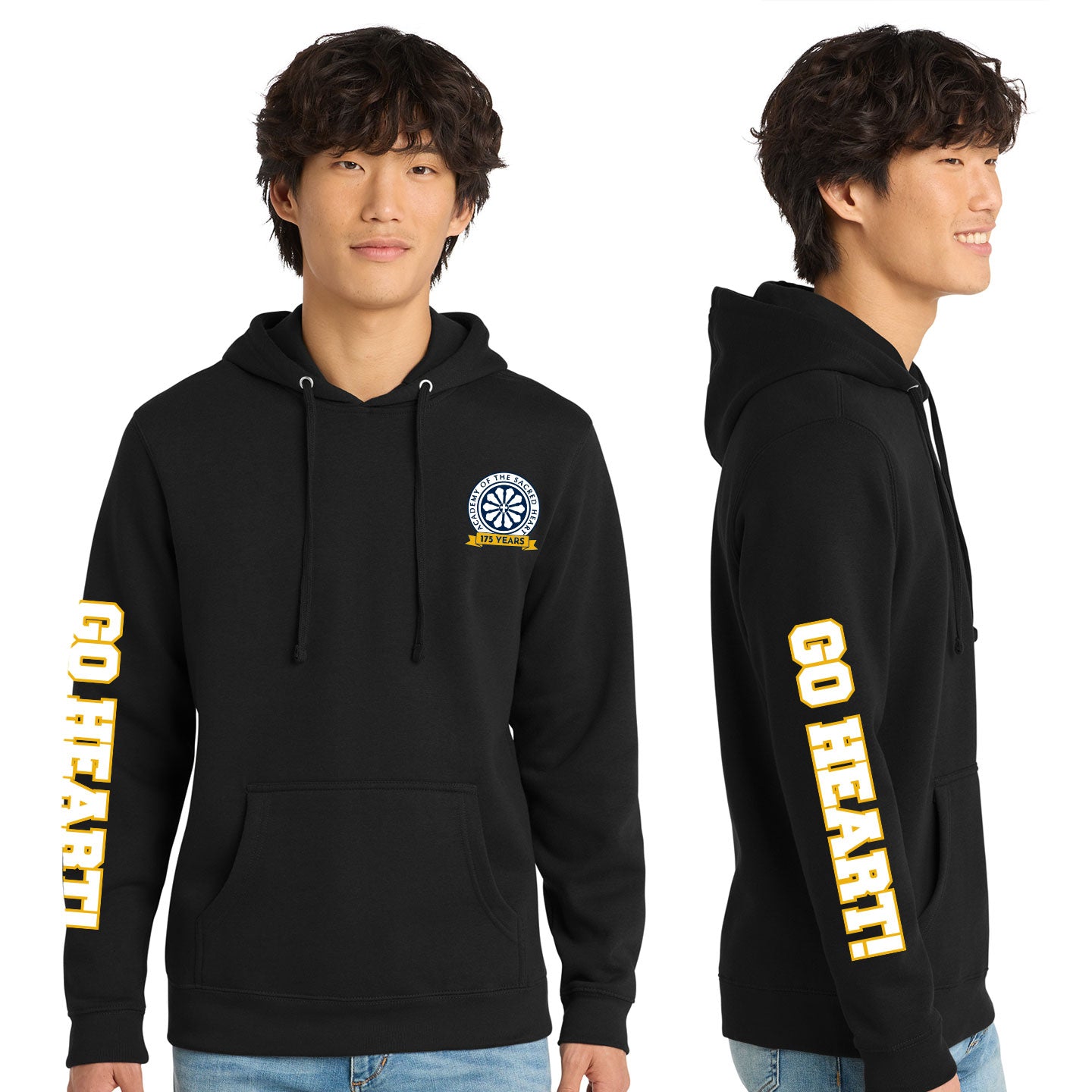 ASH - Go Heart! Printed Unisex District VIT Fleece Pullover Hoodie
