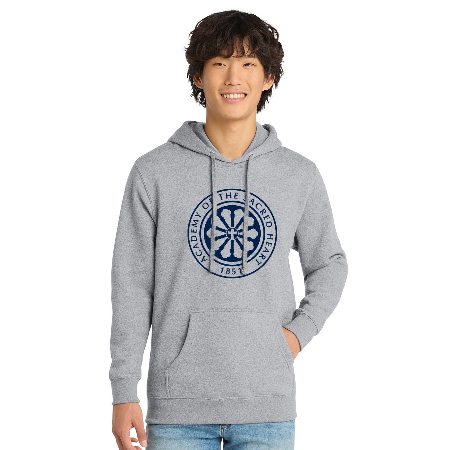 ASH - Printed Rose Window Unisex District VIT Fleece Pullover Hoodie