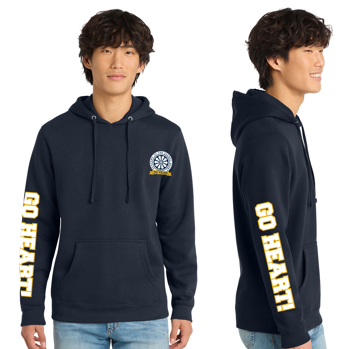 ASH - Go Heart! Printed Unisex District VIT Fleece Pullover Hoodie