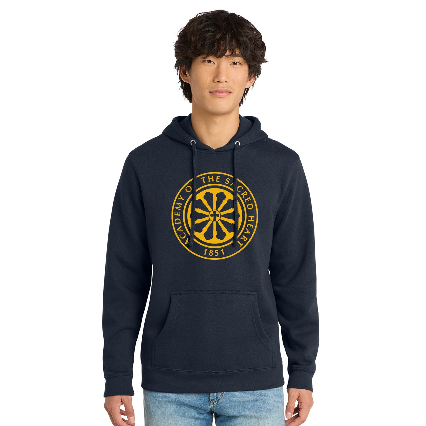 ASH - Printed Rose Window Unisex District VIT Fleece Pullover Hoodie