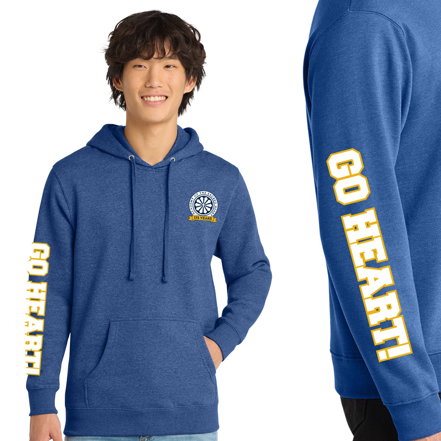 ASH - Go Heart! Printed Unisex District VIT Fleece Pullover Hoodie