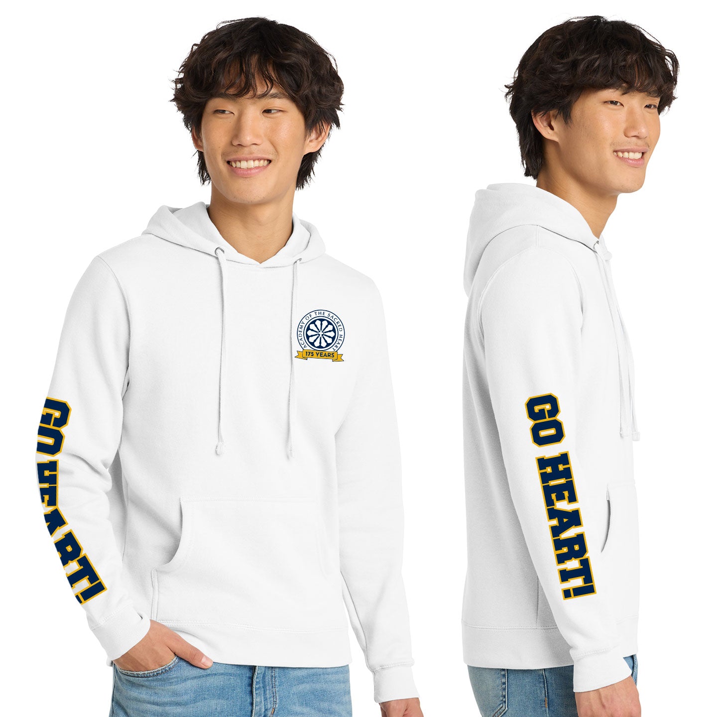 ASH - Go Heart! Printed Unisex District VIT Fleece Pullover Hoodie
