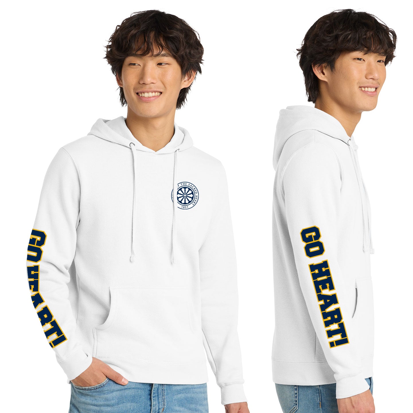 ASH - Go Heart! Printed Unisex District VIT Fleece Pullover Hoodie